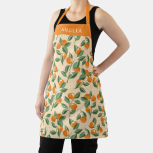 Aquarell Orange Citrus personalisierter Name Schürze
