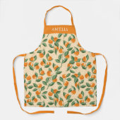 Aquarell Orange Citrus personalisierter Name Schürze (Vorderseite)
