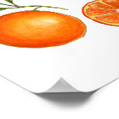 Aquarell Orange Frucht Botanisches Poster (Ecke)