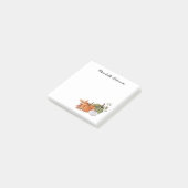 Aquarell Orange Green White Pumpkin Erntedank Post-it Klebezettel (angewinkelt)