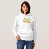 Aquarell Orange Mit Blume Hoodie (Vorne ganz)