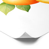 Aquarell Orange Mit Blume Poster (Ecke)