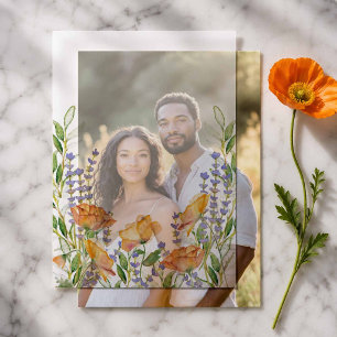 Aquarell Orange Mohn Blumen Vellum Overlay Pergament Einladungen