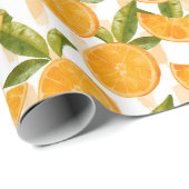 Aquarell-Orange-Muster Geschenkpapier (Rolleneckpunkt)