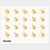 Aquarell Orange Runder Aufkleber (Blatt)