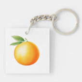 Aquarell Orange Schlüsselanhänger (Rückseite)