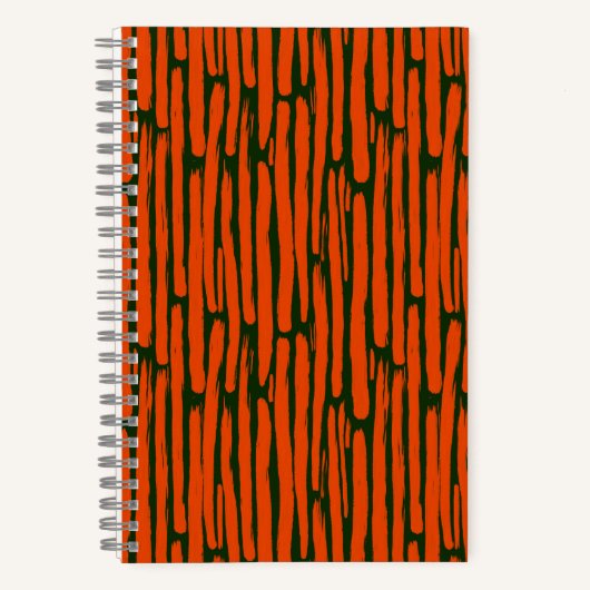 Aquarell orange vertikale Linien Notizblock (Vorderseite)