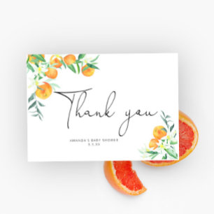 Aquarell-Orangen-Dankeskarten Dankeskarte
