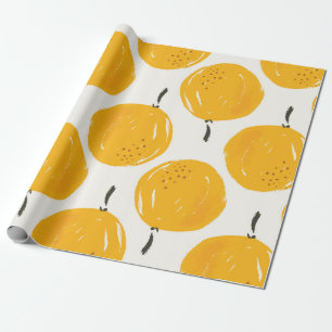 Aquarell-Orangen-Frucht handgemalte Illustration Geschenkpapier
