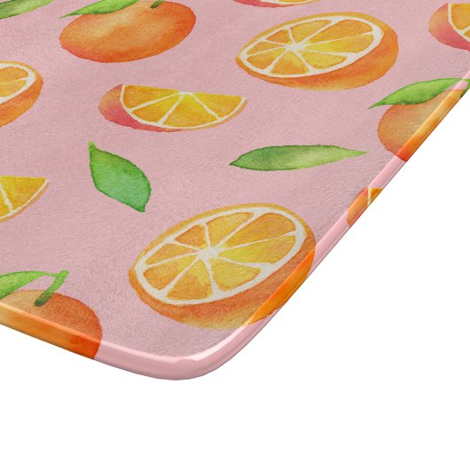 Aquarell-Orangen-Muster Schneidebrett (Ecke)