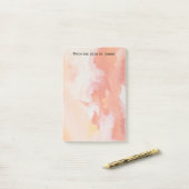 Aquarell-Orangen-Wolken Post-it Klebezettel (Auf Schreibtisch)