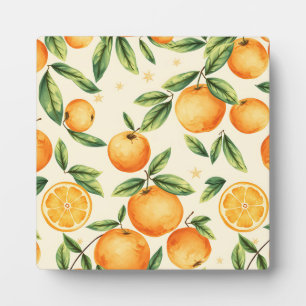 Aquarell-Orangen-Zitrusmuster Fotoplatte
