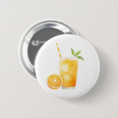 Aquarell Orangensaft Button (Vorne & Hinten)
