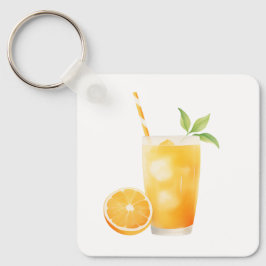 Aquarell Orangesaft Schlüsselanhänger