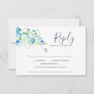 Aquarell-Orchideen-Blumen-Antwort-RSVP-Karten RSVP Karte