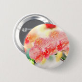Aquarell-Orchideen Button (Vorne & Hinten)