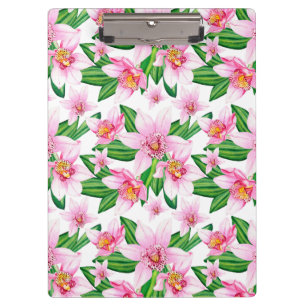 Aquarell-Orchideen-Design 12  Klemmbrett
