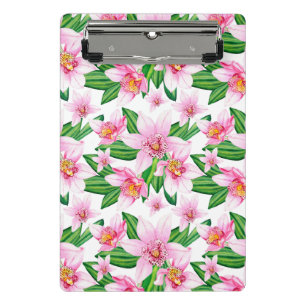 Aquarell-Orchideen-Design 12 Mini Klemmbrett