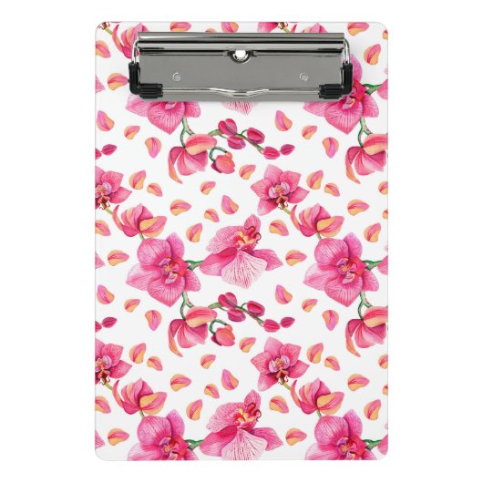 Aquarell-Orchideen-Design 2 Mini Klemmbrett (Vorderseite)
