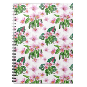 Aquarell-Orchideen-Design 30 Notizblock