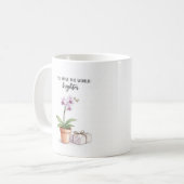 Aquarell-Orchideen-Inspirationsbecher Kaffeetasse (Vorderseite Links)