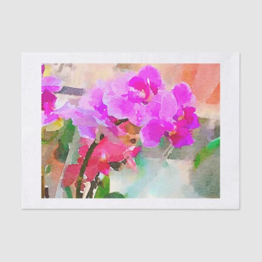 Aquarell-Orchideen Seidenpapier (Vorderseite)