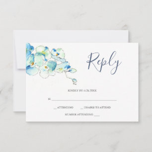 Aquarell-Orchideenblüten-RSVP-Karte RSVP Karte