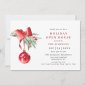 Aquarell Ornament CHRISTMAS FERIENHAUS Einladung (Vorderseite)