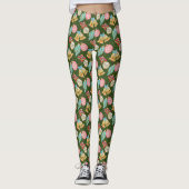 Aquarell Ornamente Weihnachten Rotes Grün Gelb Leggings (Vorderseite)