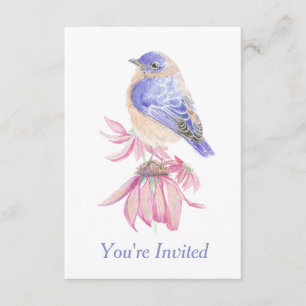 Aquarell-Ostblauring Blaue Vogel-Kunst Einladung