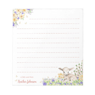 Aquarell-Oster-Blumen-Lamm  Notizblock