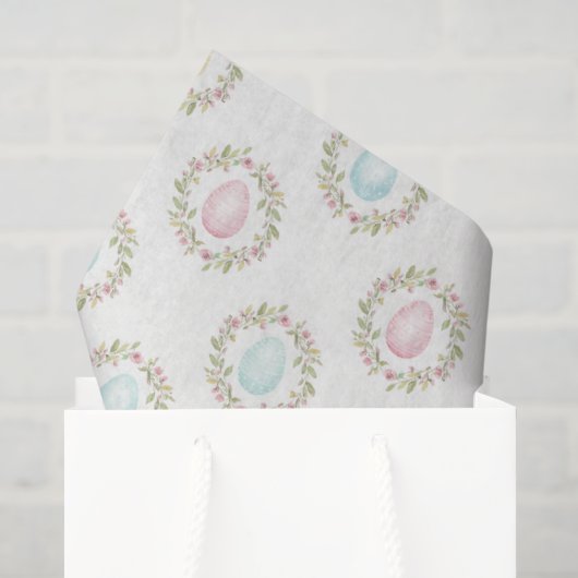 Aquarell-Oster-Ei-Blumenkranz Seidenpapier (Geschenktüte)