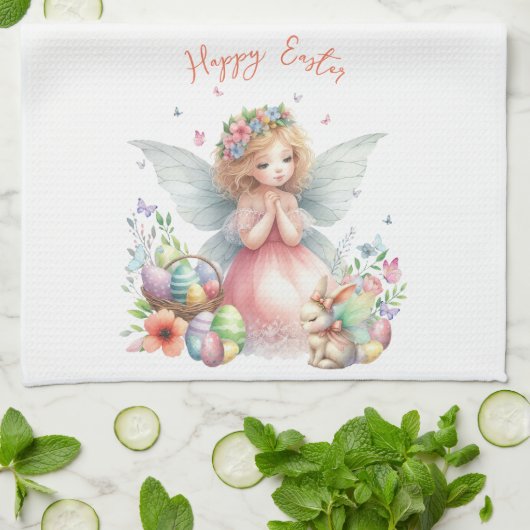 Aquarell-Oster-Frühlingsfee Geschirrtuch (Gefaltet)