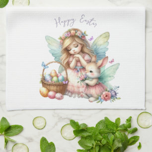 Aquarell-Oster-Frühlingsfee Geschirrtuch