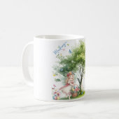 Aquarell-Oster-Frühlingsfee Kaffeetasse (Vorderseite Links)