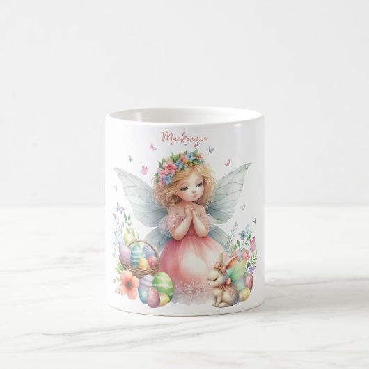 Aquarell-Oster-Frühlingsfee Kaffeetasse (Mittel)