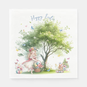 Aquarell-Oster-Frühlingsfee Serviette