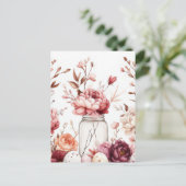 Aquarell Oster Postkarte mit Ostereiern und Blumen (Stehend Vorderseite)