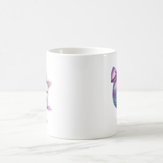 Aquarell Osterblauer Ei und lila Bug Kaffeetasse (Mittel)
