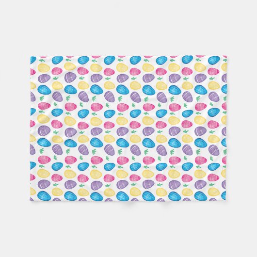 Aquarell-Osterei-Jagd-Muster Fleecedecke (Vorderseite (Horizontal))