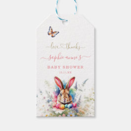 Aquarell Osterferien Wildblumen Bunny Baby Dusche Geschenkanhänger
