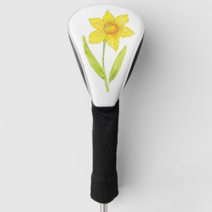 Aquarell-Osterglocken 2 Golfbälle Golf Headcover