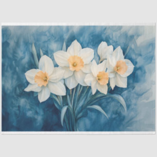 Aquarell-Osterglocken-Malerei-Decoupage Seidenpapier