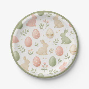 Aquarell-Osterhase & Eier Pastell-Party Pappteller