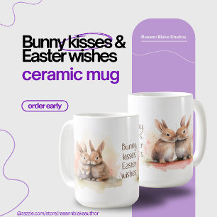 Aquarell-Osterhase-Küsse Keramikbecher Kaffeetasse