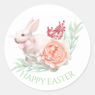 Aquarell-Osterhase Runder Aufkleber