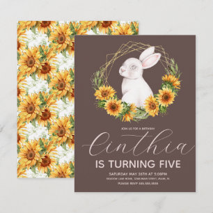 Aquarell-Osterhase Sonnenblumen Florales Einladung