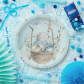 Aquarell-Osterhasen-Eier-Korb Pappteller (Party)