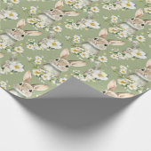 Aquarell-Osterhasen Geschenkpapier (Ecke)