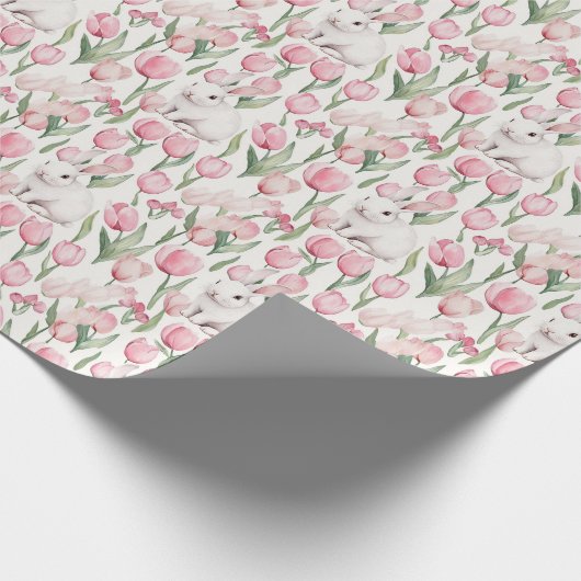 Aquarell-Osterhasen Geschenkpapier (Ecke)